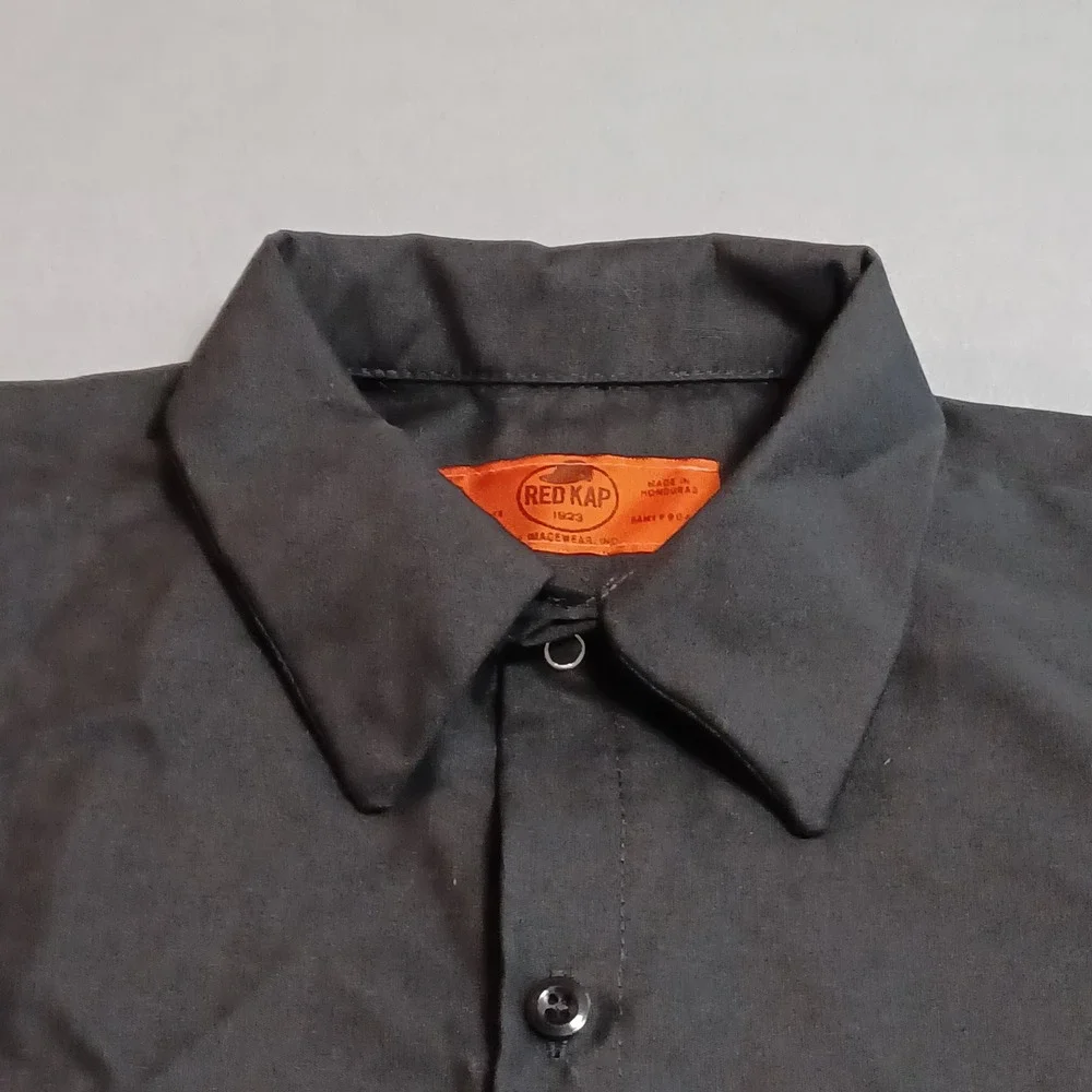 Red Kap Mens Long Sleeve Work Shirt Charcoal Gray Industrial Uniform SP14BK L RG